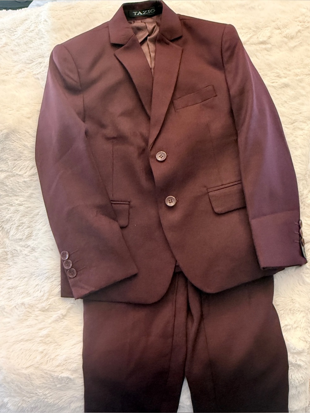 Tazio Boys 3 piece maroon suit Sz 6 EUC Jacket Vest Pants KWW - Picture 7 of 10